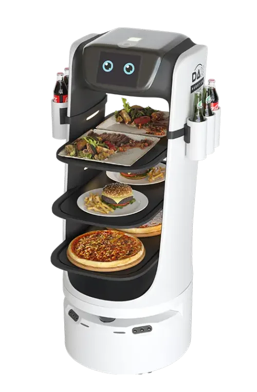 Robot camarero con bandejas