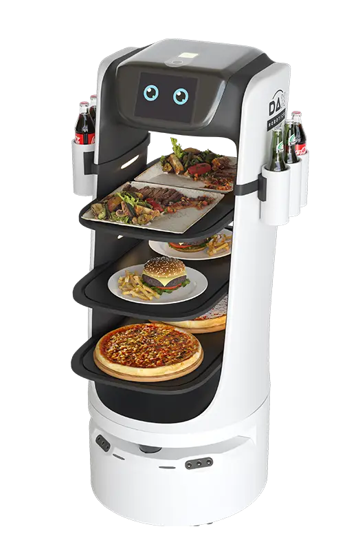 Robot camarero con bandejas